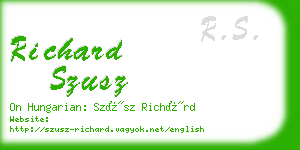 richard szusz business card